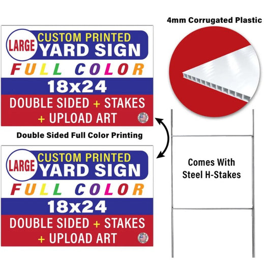 Express Custom Yard Signs - 18x24 Full Color Double-Sided